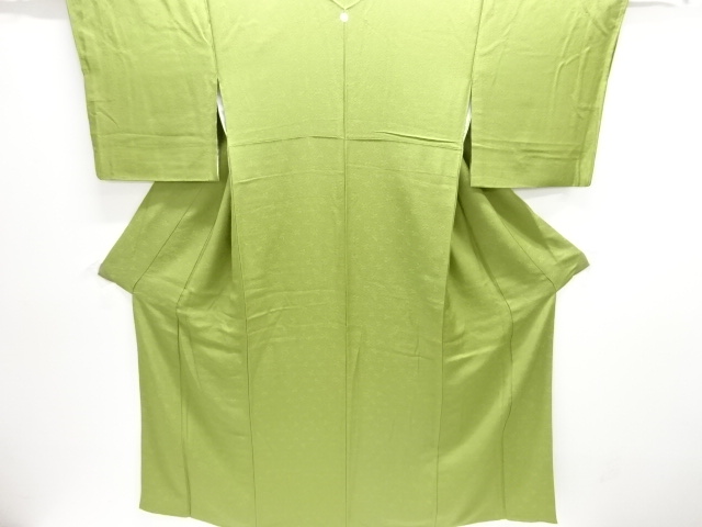 花模様織り出し一つ紋色無地着物